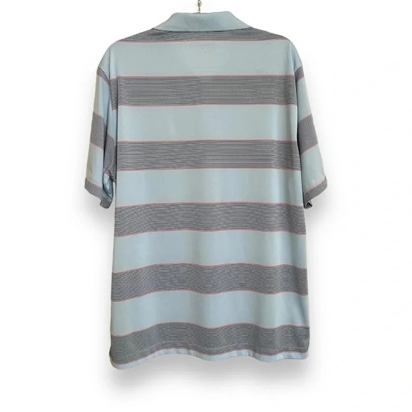 Nike Golf Dri-Fit Men's Blue Striped Short Sleeve Polo Golf Shirt Size Large - Picture 4 of 6